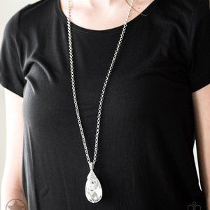 Large Clear Tear Drop necklace